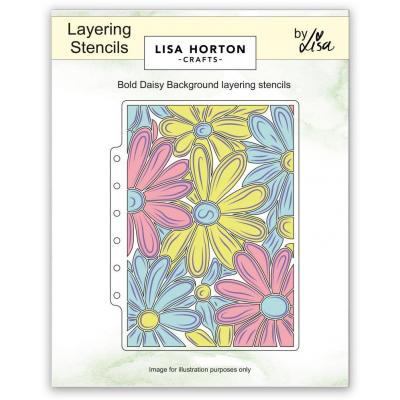 Lisa Horton Crafts Layering Stencils - Bold Daisy Background